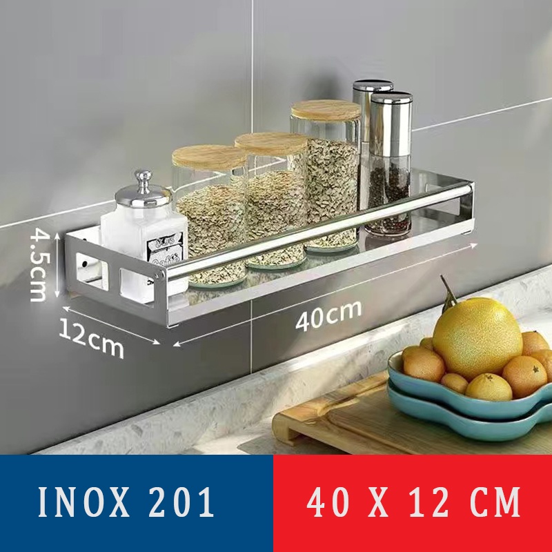 Kệ Gia Vị Nhà Bếp , Kệ Dán Tường Inox 304 Sang Trọng