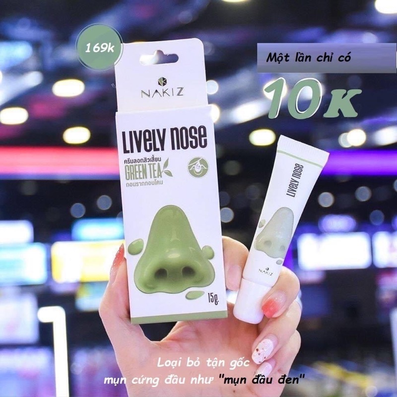 [Chuẩn Thái Lan] - 1 Tuýp Lột mụn đầu đen Nakiz Lively Nose