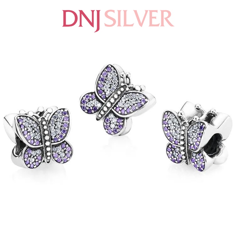 Charm bạc 925 cao cấp, hàng chuẩn bạc - Charm Sparkling Butterfly thích hợp để mix vòng tay charm - DN311
