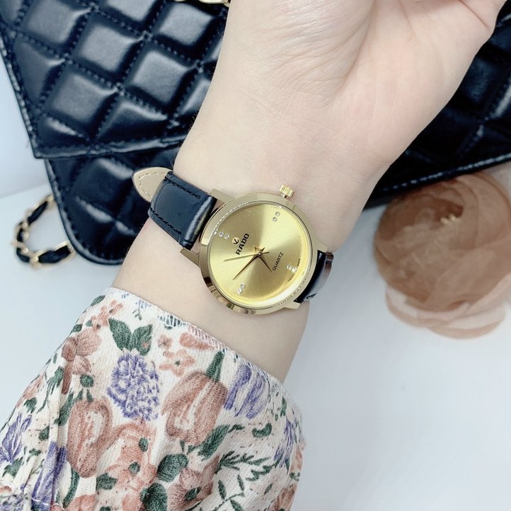 (Rado cặp đôi) Đồng hồ Rado Nam (nữ) dây da, mặt đính đá, máy pin nhật, bảo hành 12 tháng - Rado đồng hồ  - mtp.dongho | BigBuy360 - bigbuy360.vn