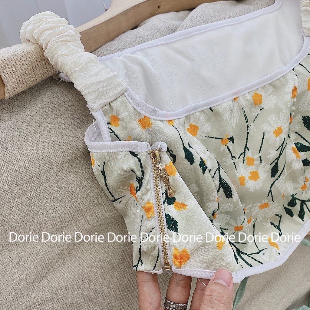 Set Croptop 2 Dây Hoa Nhí Kèm Chân Váy Freesize