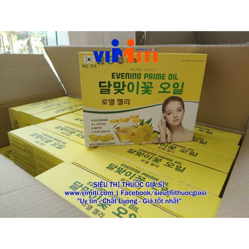 Viên uống giúp da đẹp, trắng sáng Hàn Quốc. Công dụng tốt Royal Jelly Evening Prime Oil