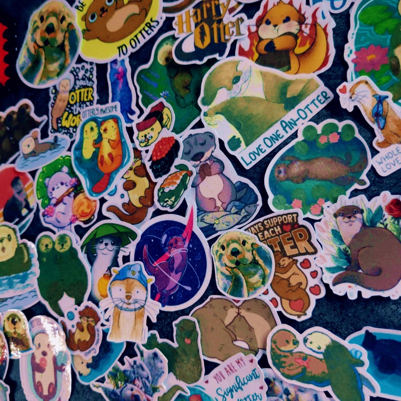 Set 30 hình dán sticker Hải Ly dễ thương