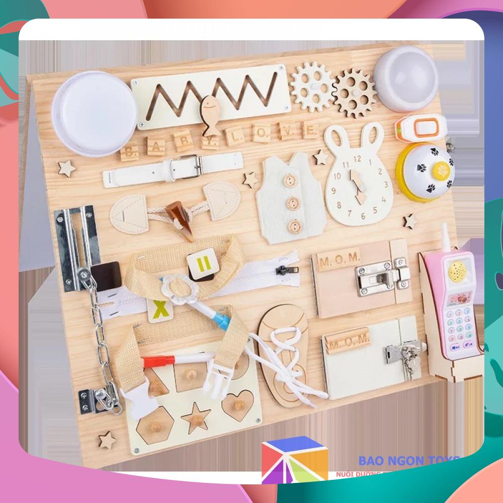 BẢNG BẬN RỘN MONTESSORI 2 IN 1 RÈN LUYỆN ĐA KỸ NĂNG, BUSY BOARD PHÁT TRIỂN VẬN ĐỘNG TINH CHO TRẺ SƠ SINH - DG70B