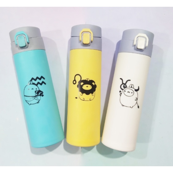 Bình nước 2 lớp 12 cung hoàng đạo B2DC34 dễ thương cute hoạt hình 400-500ml