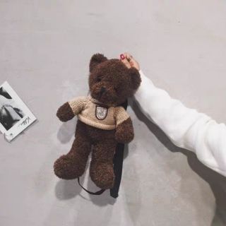 [ order] Balo gấu Teddy màu nâu sậm/kem