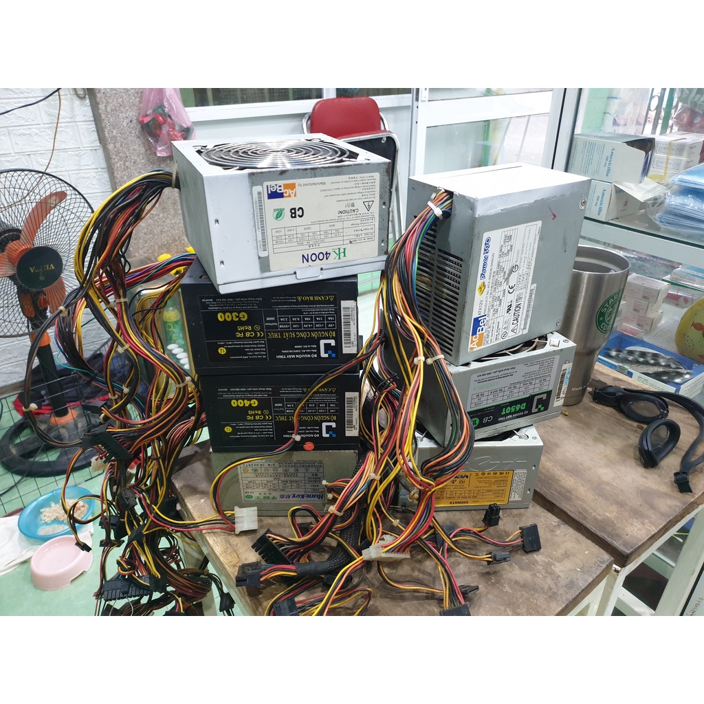 Nguồn ATX máy tính (Cũ) CST tháo máy bộ, văn phòng,... nhiều hiệu. Có hoặc ko kèm 6-pin, 8pin