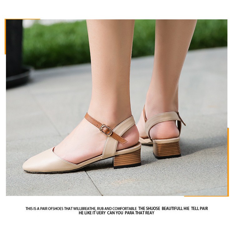 (FULL BOX) giày sandal cao gót nữ màu kem, giày nữ | BigBuy360 - bigbuy360.vn