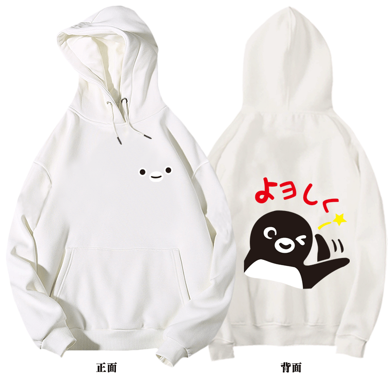 Áo Hoodie Nhung Mỏng In Hoạ Tiết Hoạt Hình Suica / Chim Cánh Cụt / Dưa Hấu Dành Cho Nam Và Nữ