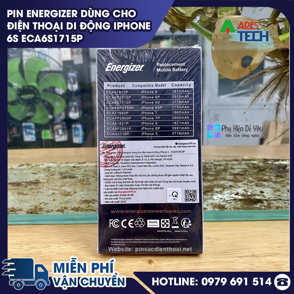 Pin Energizer dùng cho điện thoại di động iPhone 6S ECA6S1715P - BẢO HÀNH 12 THÁNG