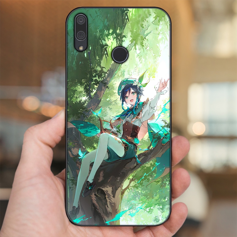 Ốp lưng Huawei Y9 2019 viền đen in hình Venti Genshin Impact