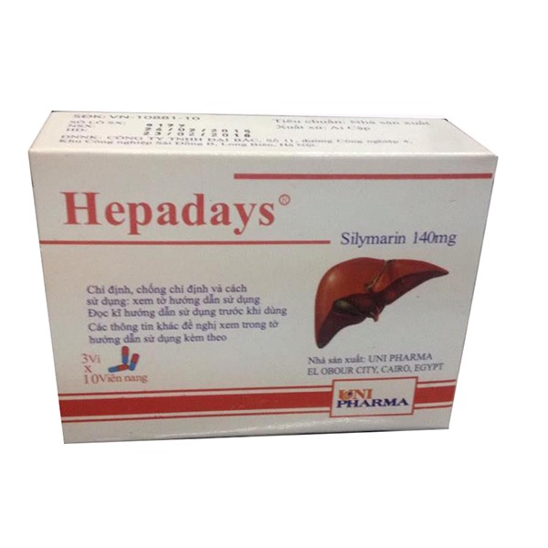 Hepadays hộp 30 viên nhập khẩu Ai Cập giải độc và bảo vệ tế bào gan hiệu quả