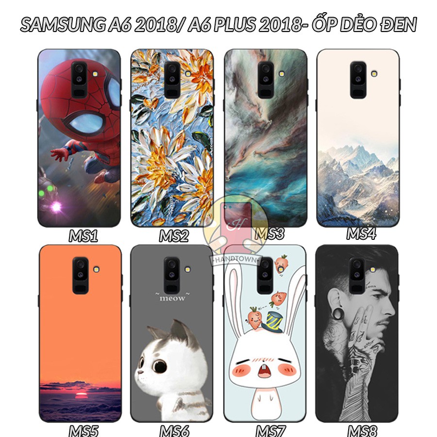 Ốp lưng A6/A6 PLUS 2018 dẻo đen in hình Phần C