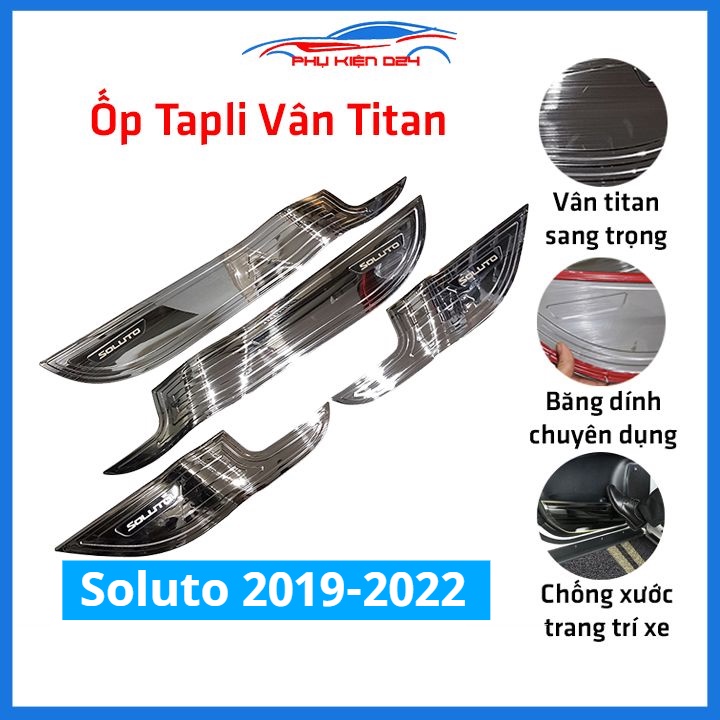 Bộ ốp tapli Soluto 2019-2020-2021-2022 vân Titan chống xước va đập khi mở cửa và làm đẹp xe