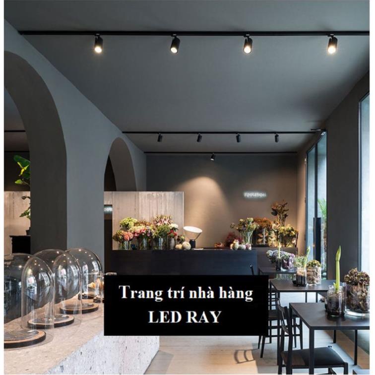 Combo 5 đèn led rọi ray ống bơ 5w + thanh ray 2m