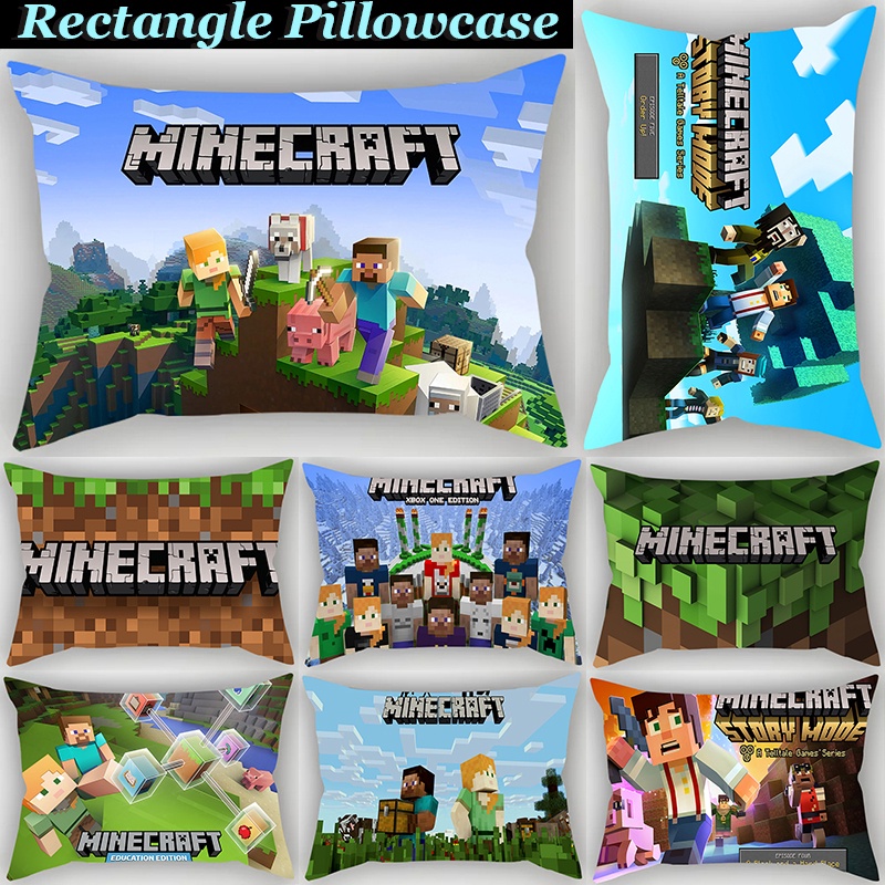 Vỏ Gối Hình Chữ Nhật In Hình Game Minecraft Độc Đáo Trang Trí Nhà Cửa