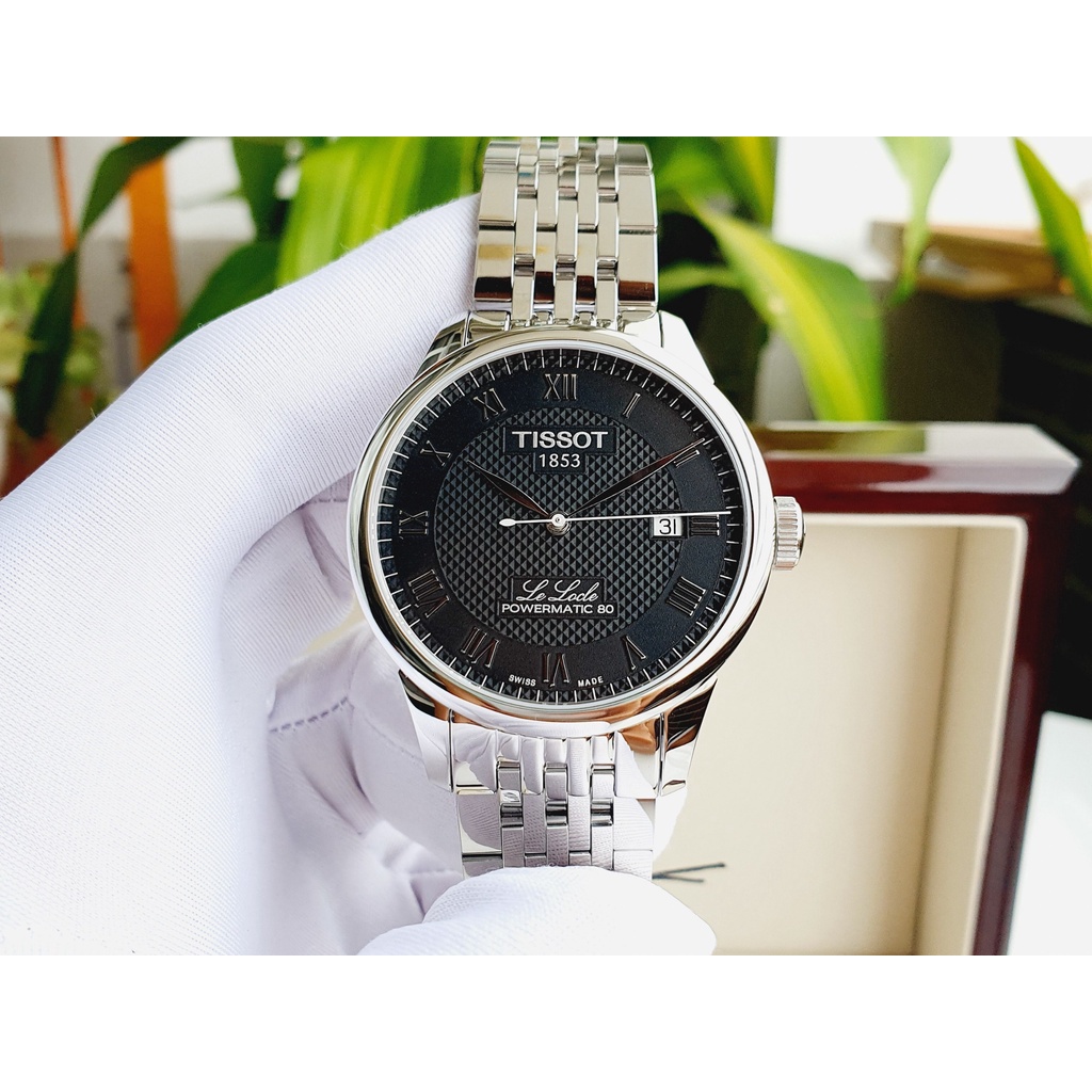 Đồng hồ Nam chính hãng Tissot 1853 Le Locle Powermatic 80 T006.407.11.053.00 Size 39,Lịch-Máy cơ-Dây kim loại cao cấp