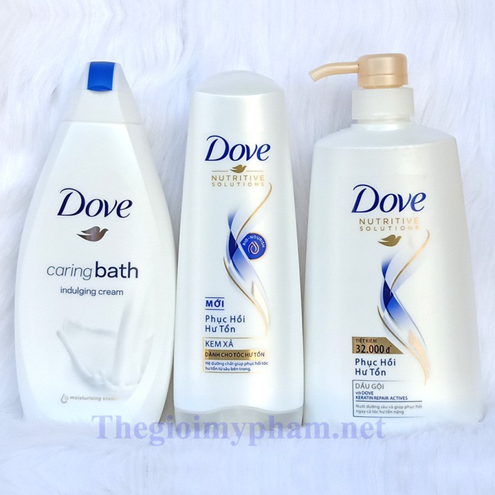 Combo Xả Dove 335g + Gội Dove 650g + Sữa Tắm Dove Đức 500ml