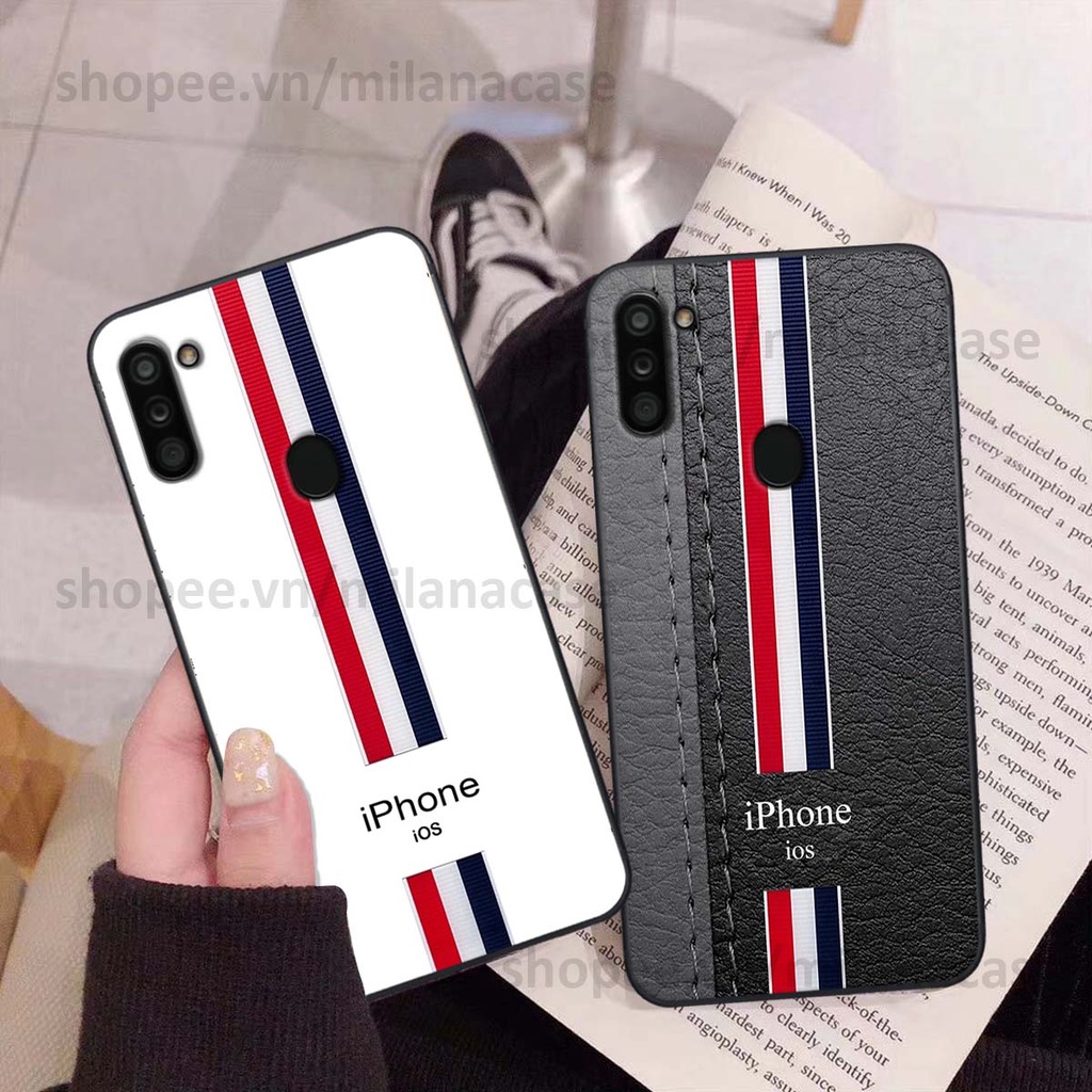 Ốp Samsung A11 / M11 in giả da phong cách thể thao, cá tính, thời trang