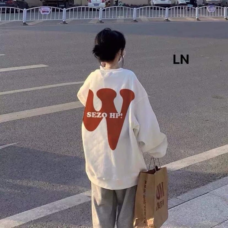Áo nỉ bo W in hai mặt LN12