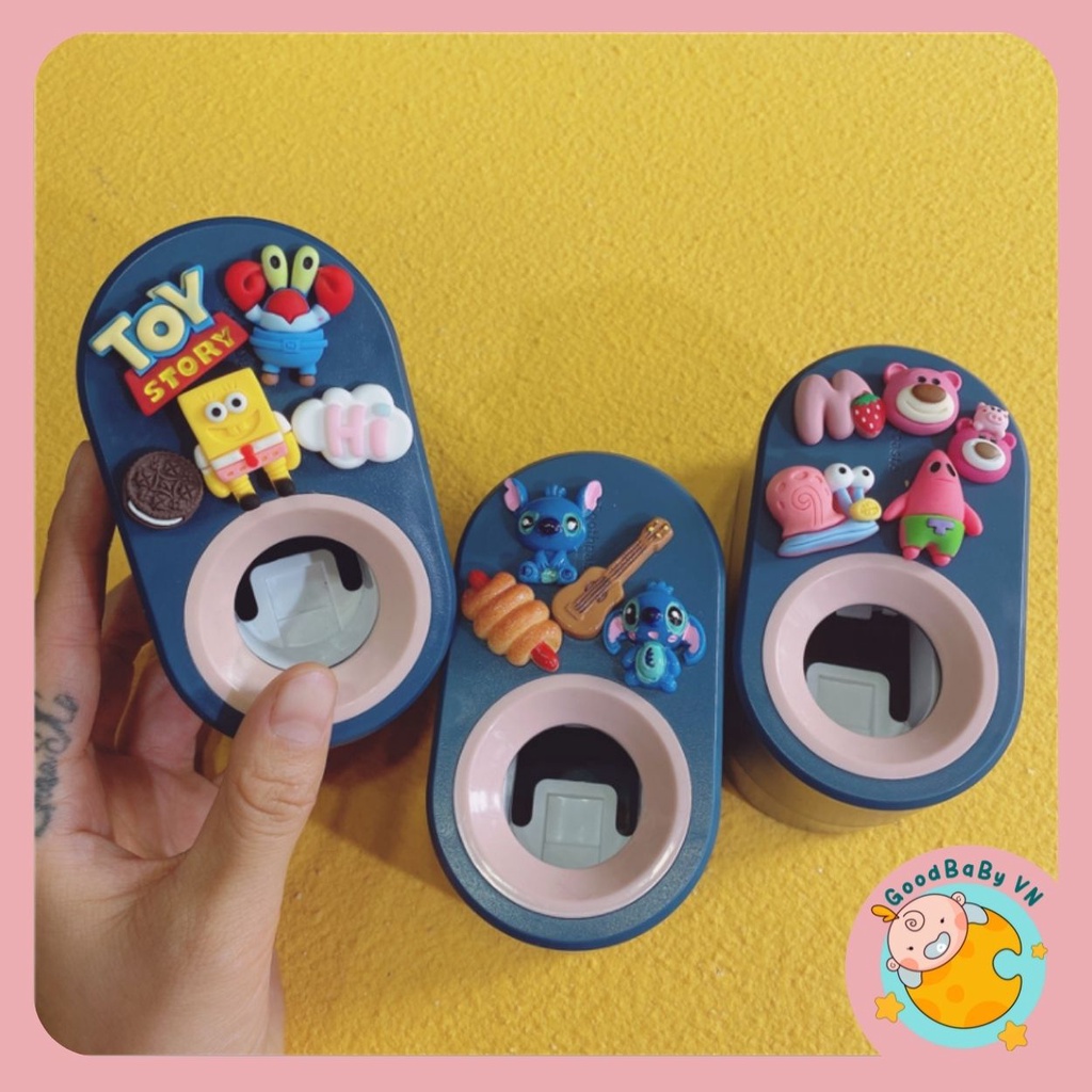 Dụng cụ bóp kem đánh răng tự động kèm cốc đánh răng cho bé hoạt hình dễ thường Goodbabyvn