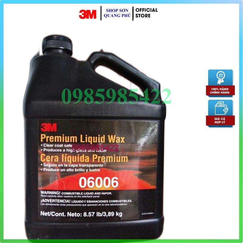 Xi Pas lơ đánh bóng 3M 06006 xi xanh bước 3 lau bóng hoàn thiện nhập khẩu Mỹ 3.78L