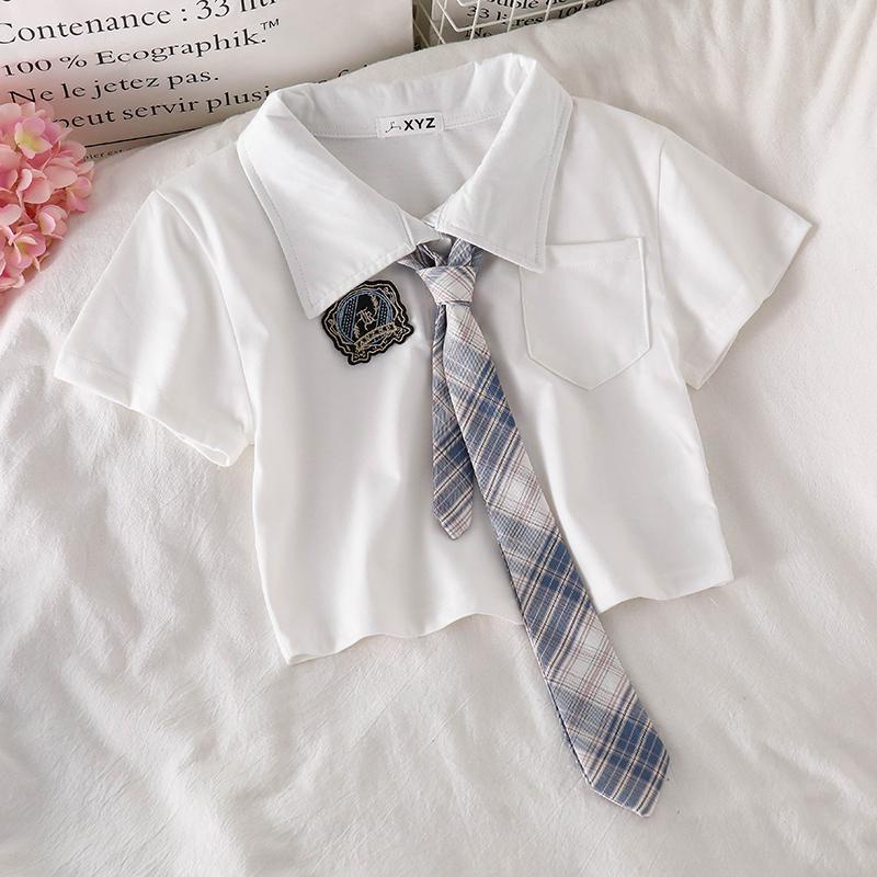 COZOK Set Áo Ngắn Tay Thắt Nơ + Chân Váy Xếp Ly Lưng Cao Thời Trang Cho Nữ