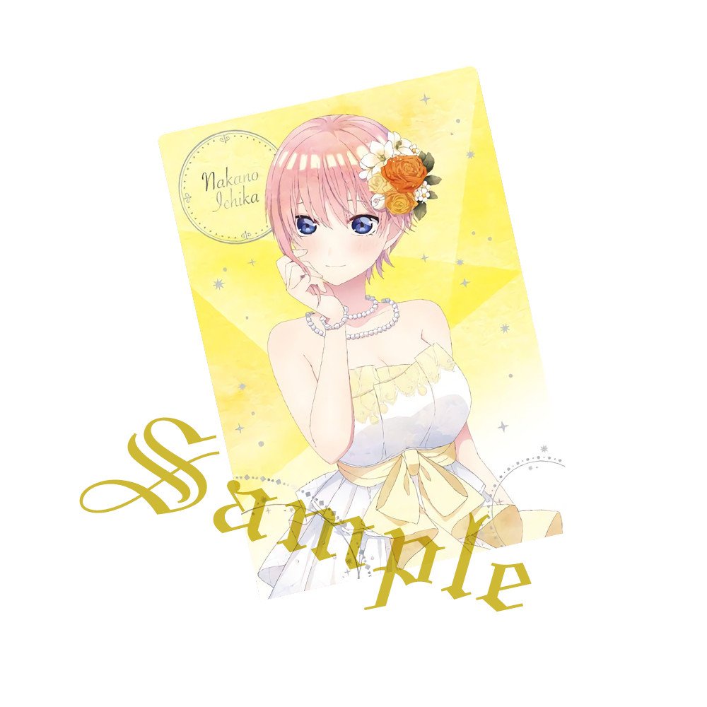 Ảnh card bo góc in hình Gotoubun No Hanayome ver DẠ HỘI Nhà Có 5 Nàng Dâu thẻ bo viền 5*8cm 1 tấm