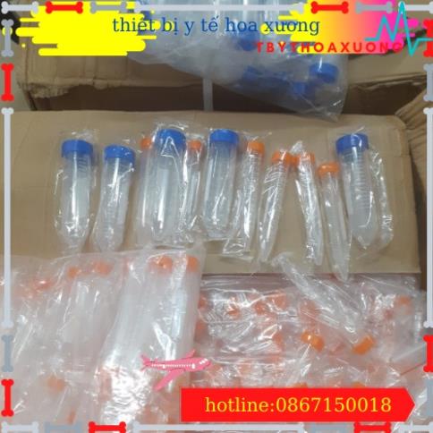 com bo 10 Ống Falcon 50ml - Ống Ly Tâm 50ml Nắp Vặn, Đáy Nhọn Tiệt Trùng Từng Cái