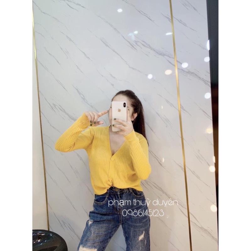 Áo khoác len Cardigan dáng ngắn, áo khoác ngắn hàng Quảng Châu loại 1
