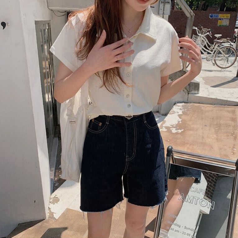 Áo Thun Cổ Bẻ Ngắn Tay Thời Trang Dạo Phố Cá Tính 43973