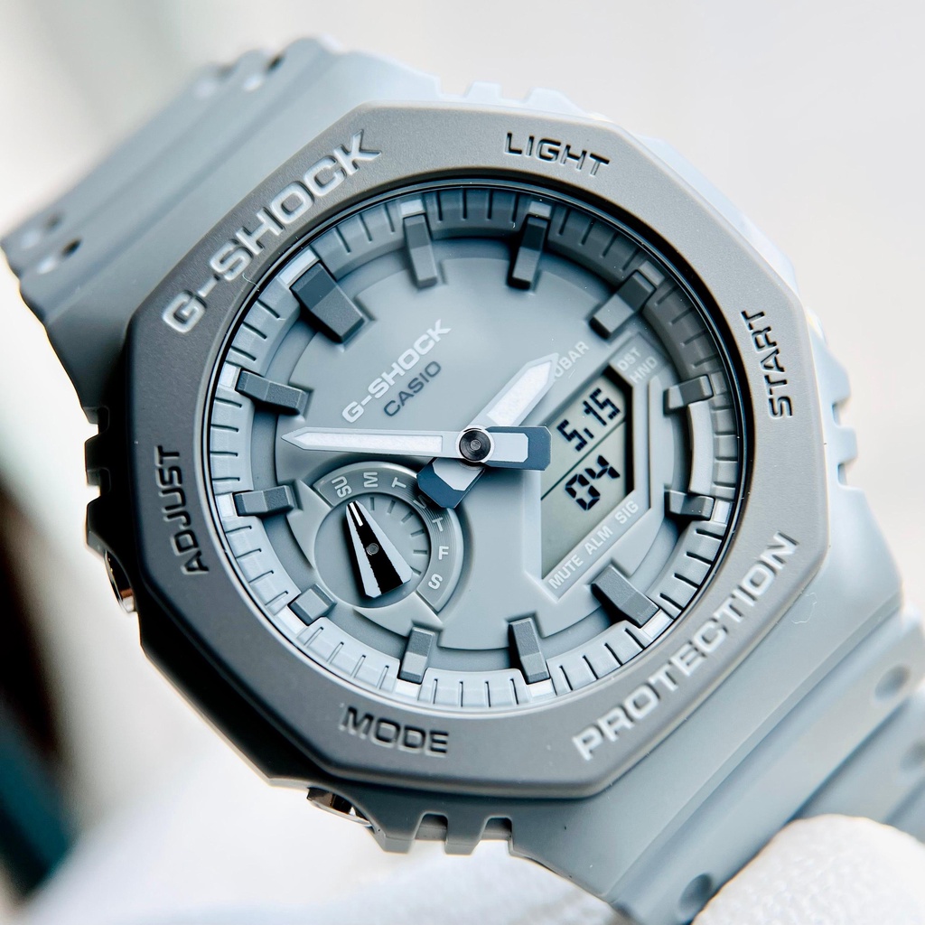 Đồng Hồ Nam Casio Gshock GA-2110ET-8A Mặt Xám Dây Cao Su Size 45mm Chống Nước 200M Bảo Hành 1 Năm