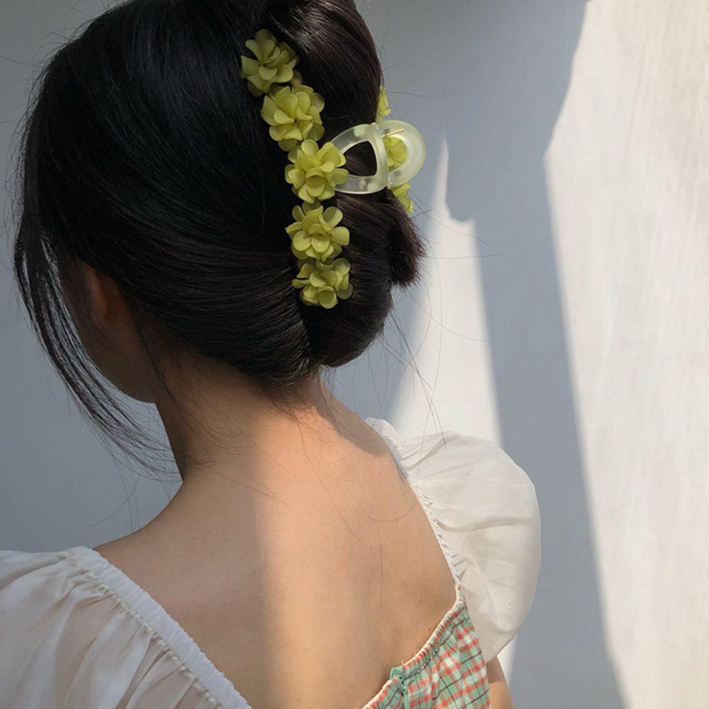 Kẹp Tóc Càng Cua Họa Tiết Hoa Phong Cách Retro Pháp Cho Nữ