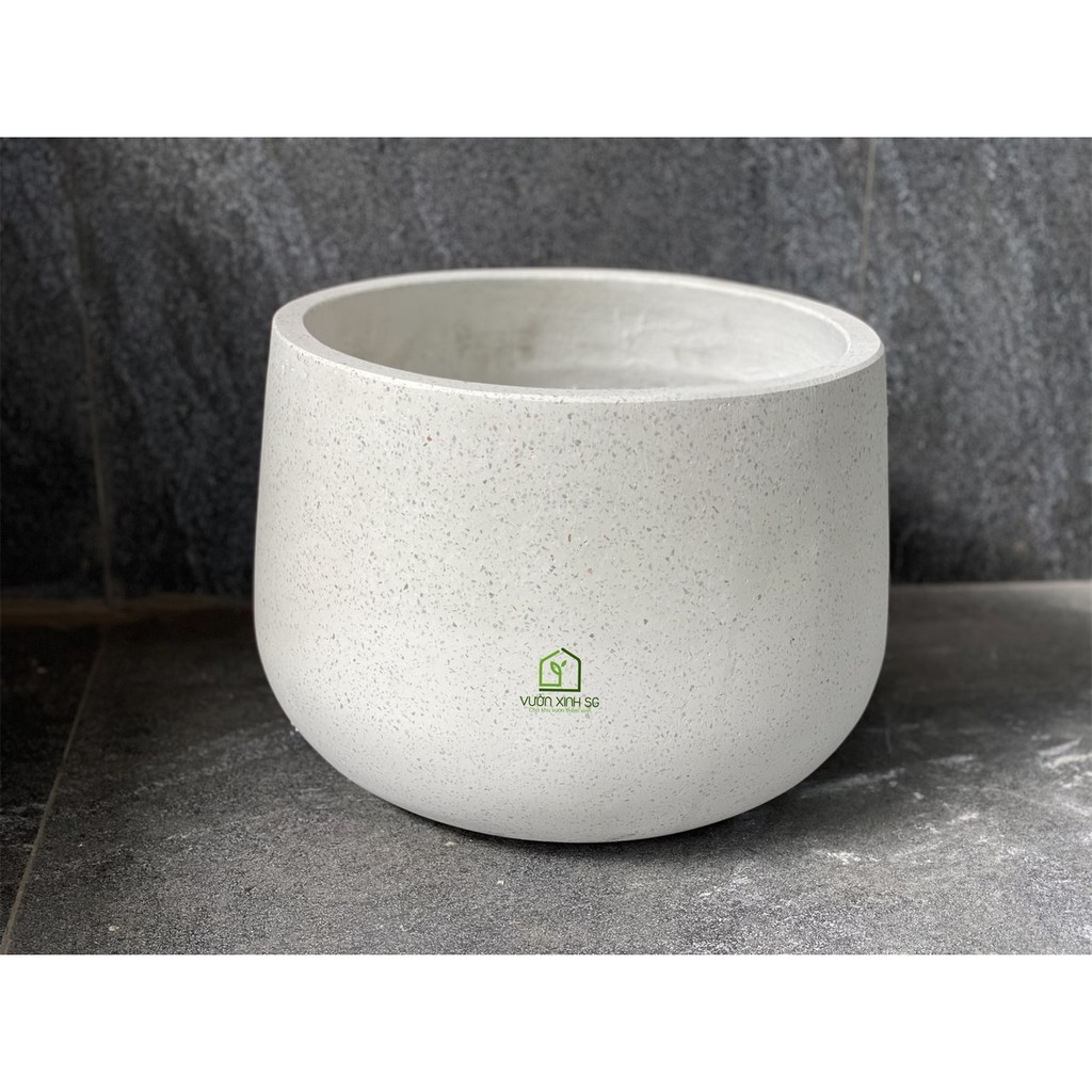 Chậu đá mài Bầu lùn - Rộng miệng 38cm x Cao 32cm
