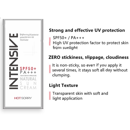 Kem chống nắng tự nhiên HOT SORRY SPF50+ / PA+++ 70ml