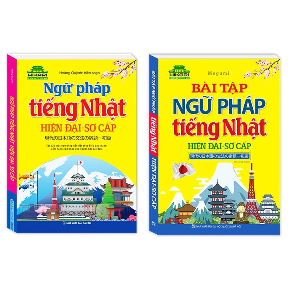 Sách - Combo 2 cuốn Ngữ pháp tiếng Nhật + Bài tập ngữ pháp tiếng Nhật ( hiện đại-sơ cấp )