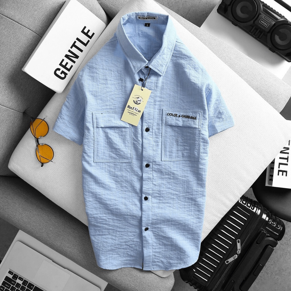 [FREE SHIP] ÁO SƠ MI NAM CHẤT ĐŨI LENIN DOLCES TAY NGẮN PHONG CÁCH THỜI THƯỢNG LỊCH LÃM