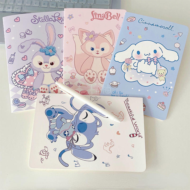 ⭐ iLado ⭐  sổ tay A5 linabell stitch tài khoản tay sáng tạo dễ thương vở kẻ ngang sổ ghi chép stellalou cinnamoroll notebook sổ ghi chép ngang sổ lò xo kẻ ngang marker học văn phòng phẩm sổ ghi chú sticker sổ ghi chú mini