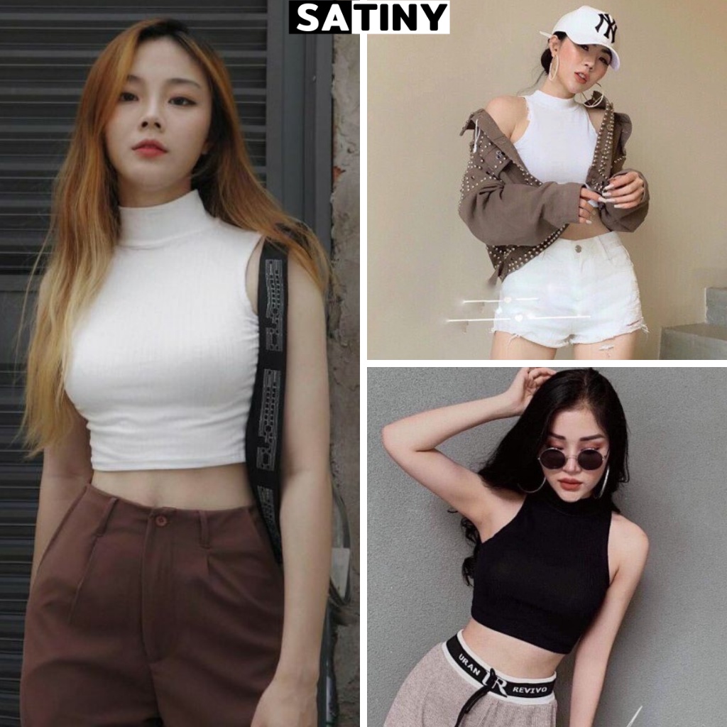 Áo Croptop Ba Lỗ Nữ Sát Nách Cổ Tròn, Áo kiểu 3 Lỗ Không Tay Chất Dẹp Quyến Rũ Nữ GOVA