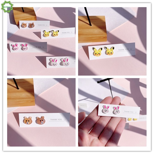 Bông tai hình gấu/thỏ hoạt hình mini nhiều màu phong cách Hàn Quốc xinh xắn cho nữ