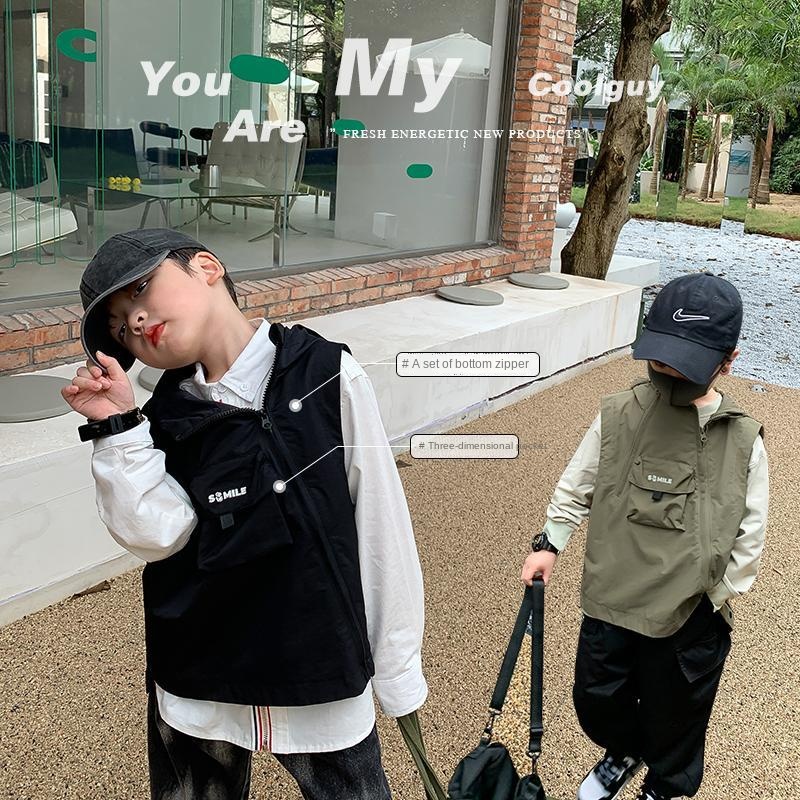 Áo Khoác Không Tay Thời Trang Mùa Xuân Thu Dành Cho Bé Trai