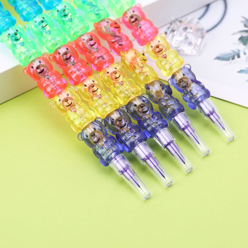 Set 4 bút chì màu 5 màu họa tiết gấu dễ thương cho bé