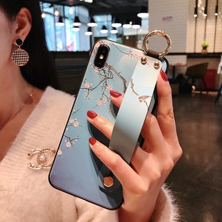 Ốp iPhone hoa họa tiết hoa cổ(hoa trăng) + đai - AppleCase.VN