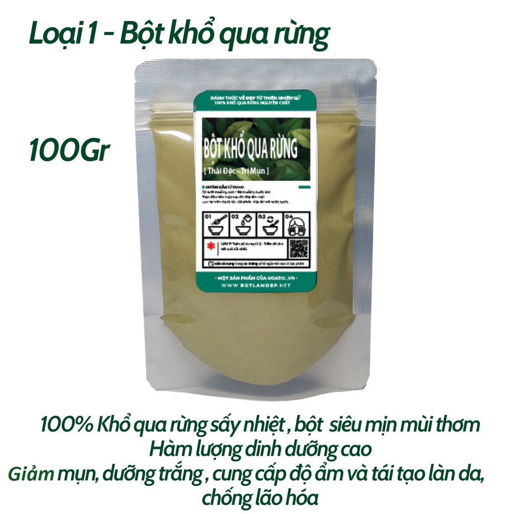 100GR Bột khổ qua nguyên chất 100% Organic - Giảm Mụn, Mát Da- Mỹ phẩm Handmade - B2.006