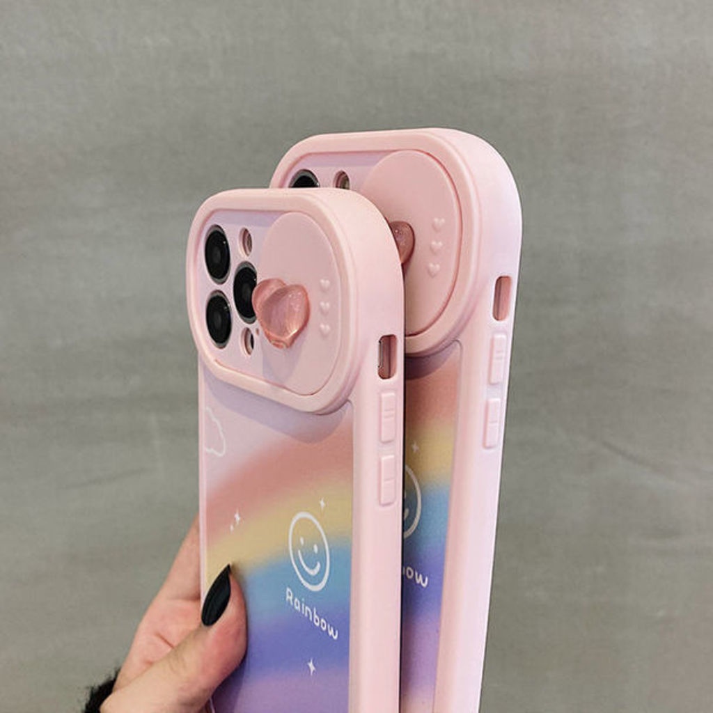 Ốp Điện Thoại Hình Mặt Cười Cầu Vồng Cho iphone 12 13 11 Pro Max X Xs Max Xr Fhf6