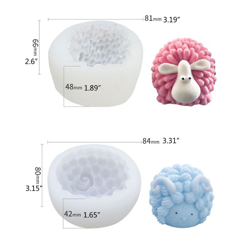 Khuôn Silicon Làm Xà Phòng Hình Con Cừu 3d