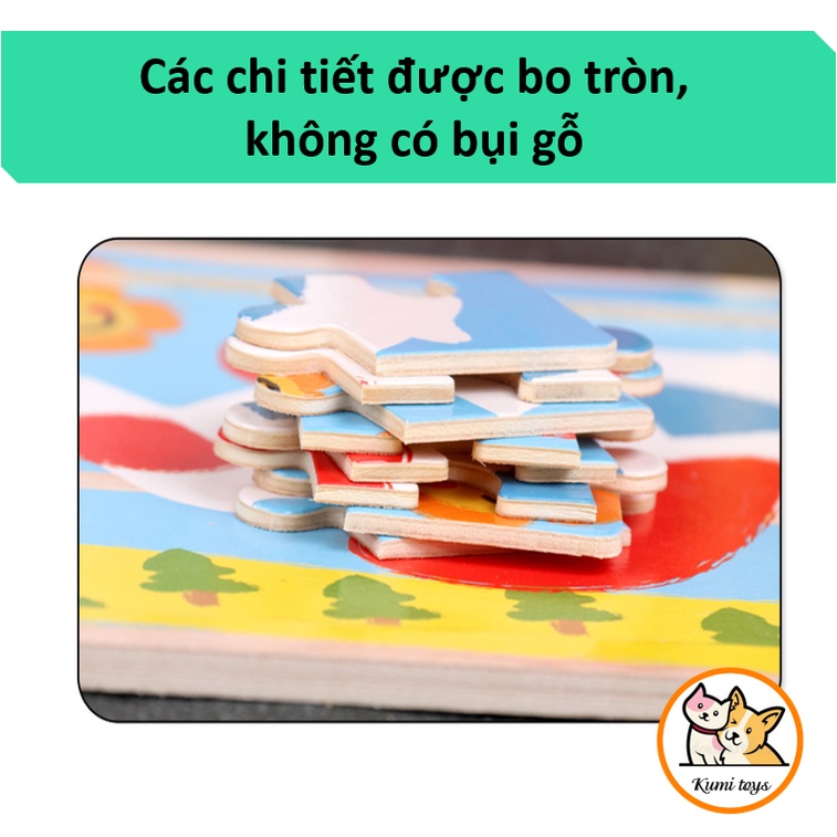 Đồ chơi xếp hình 16 miếng ghép cho bé thông minh Kumi toys