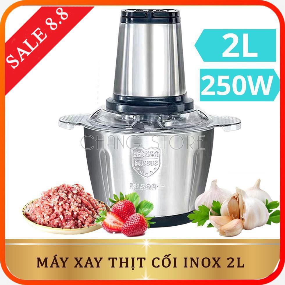 Máy Xay Thịt Đa Năng Cối INOX 304 2L Công Suất 250W, 4 Lưỡi, Cối xay thực phẩm Đa Năng