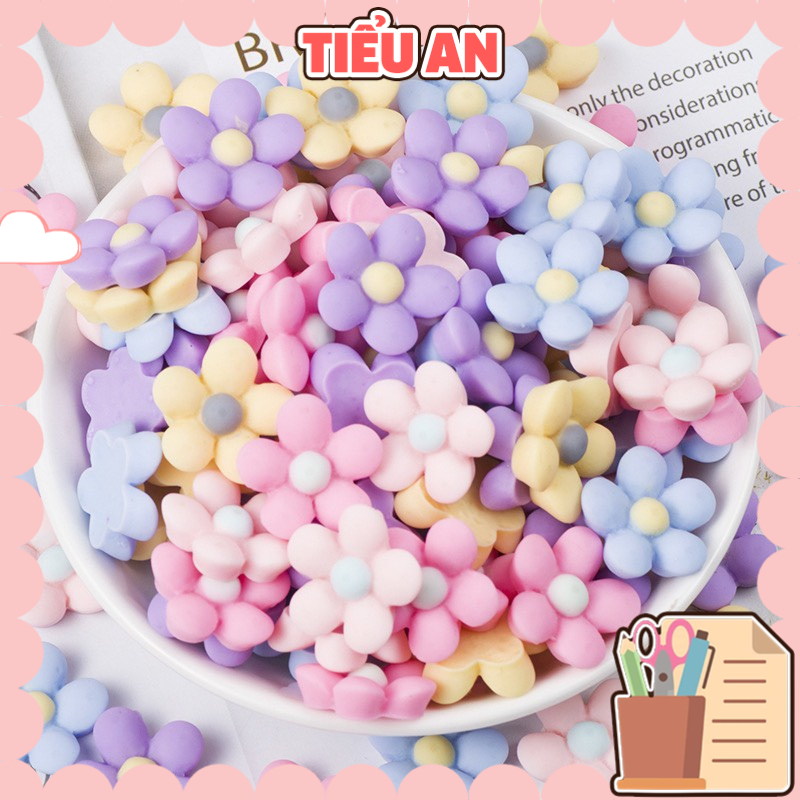 Charm  slime/ Dụng Cụ Charm Trang Trí  Hoa Màu Pastel