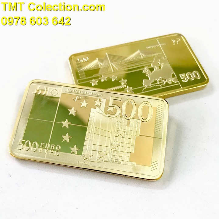 Medal Hình 500 Euro, Trưng bày trên bàn sách, bàn làm việc, cửa sổ-TMT Collection - SP005273